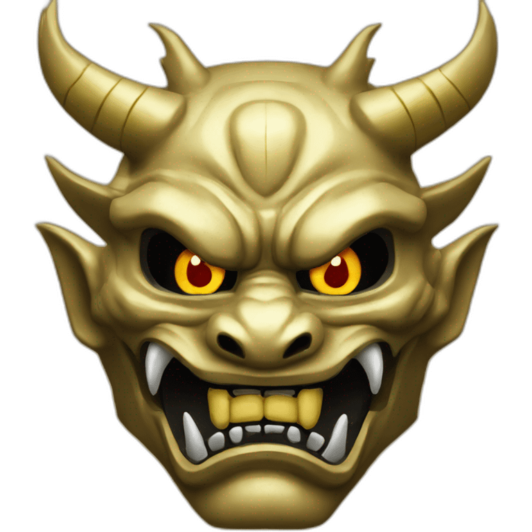 oni tenebre dragon gold japanese mask angry black eyes  emoji