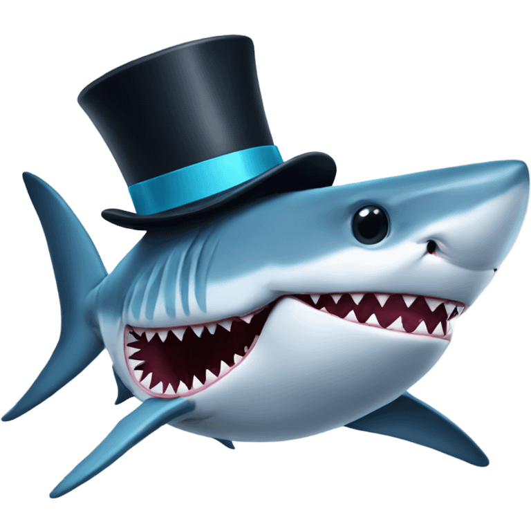 Shark with a top hat emoji