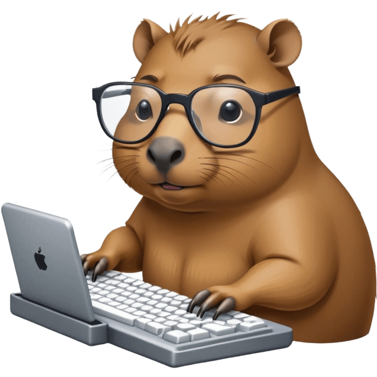 I want a capybara coding emoji