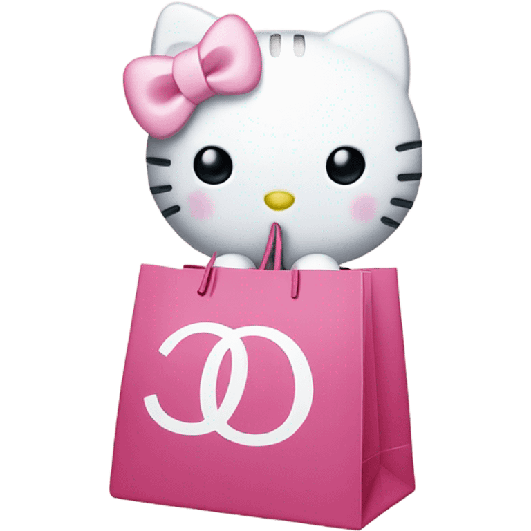 hello kitty head with dior shopping bag  emoji