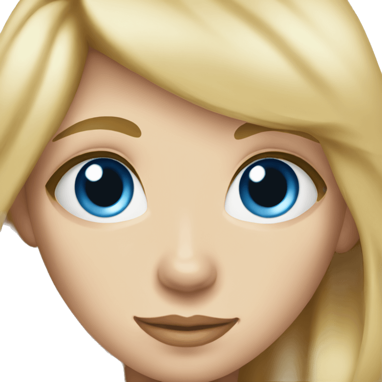 a blond girl with a blue eyes and a puppy  emoji