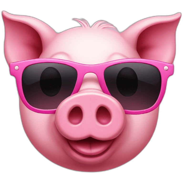 Pink Pig with sunglasses emoji