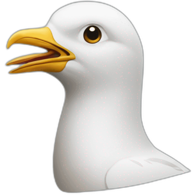 Man head thin seagull emoji