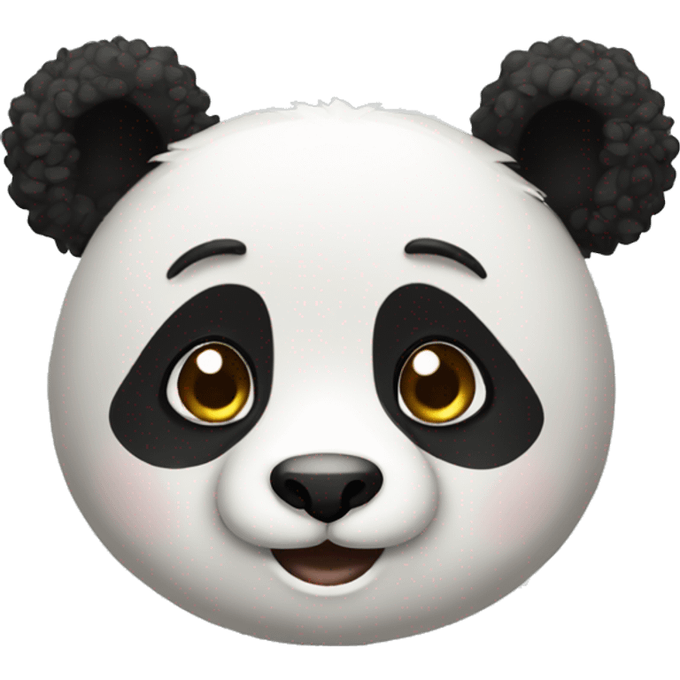 Make a cute curly headed panda emoji