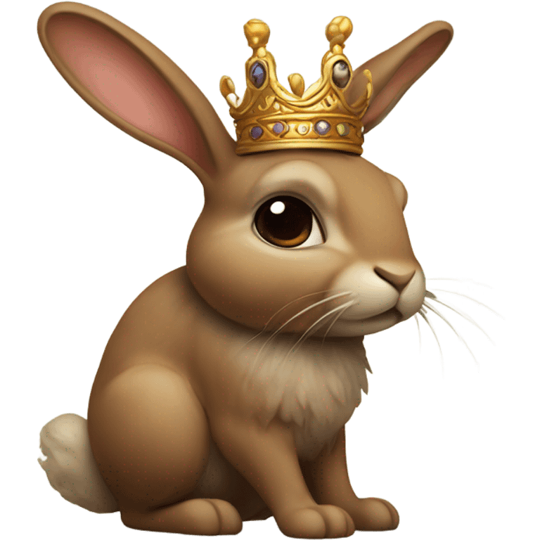 Brown Rabbit wearing a crown  emoji