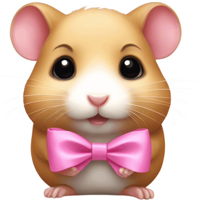 little hamster with cute pink bow emoji