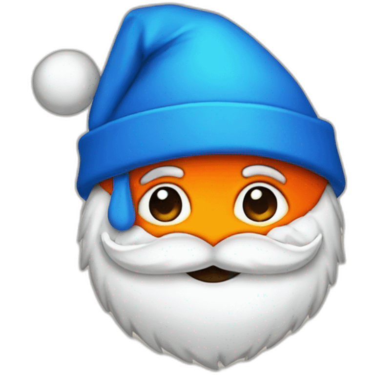 Santa blue and orange hat emoji