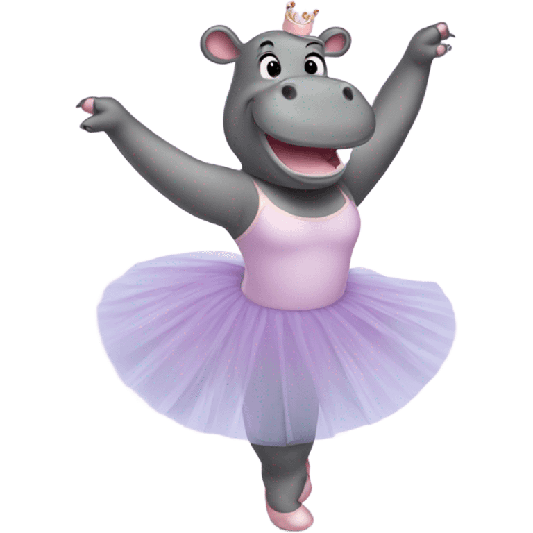 Ballerina hippo emoji