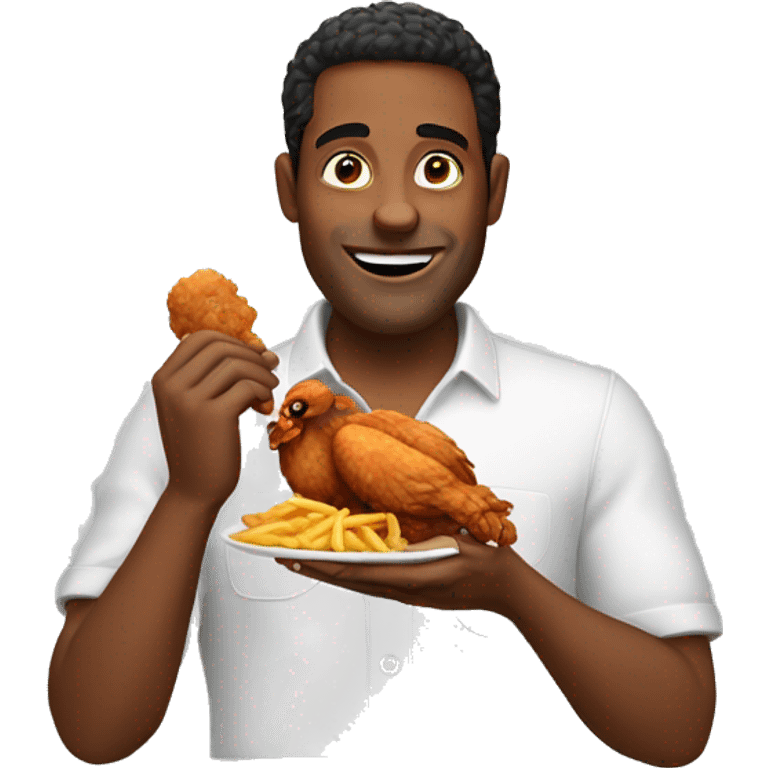 man holding fried chicken  emoji