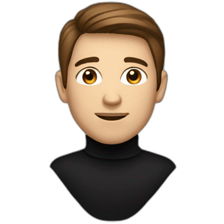 male brown haired designer with black turtleneck emoji