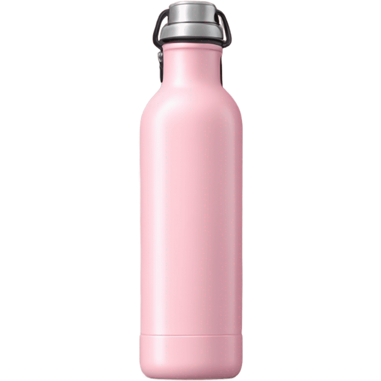 Baby Pink metal water bottle, metal canteen, tall and skinny emoji