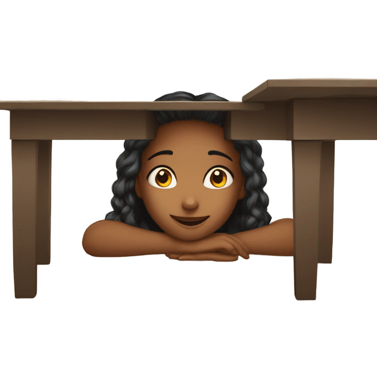 happy Girl under the table emoji