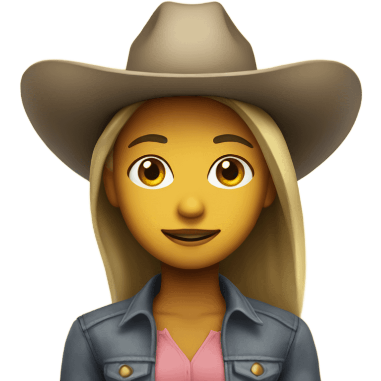 girl with cowboy hat, default yellow skin emoji