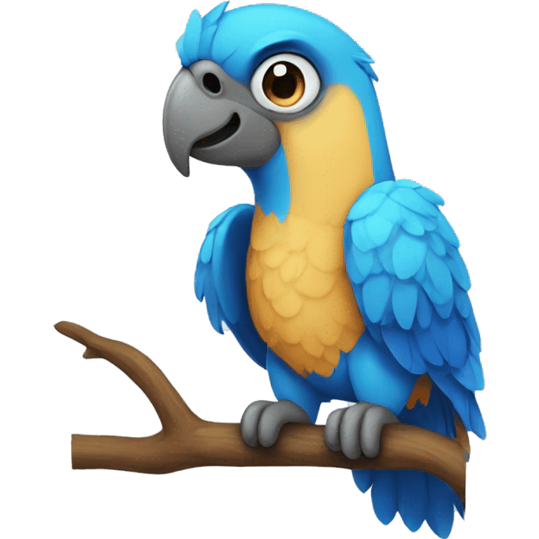 Blue cute parrot emoji