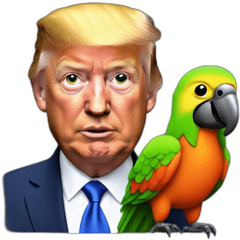 trump with a parrot emoji