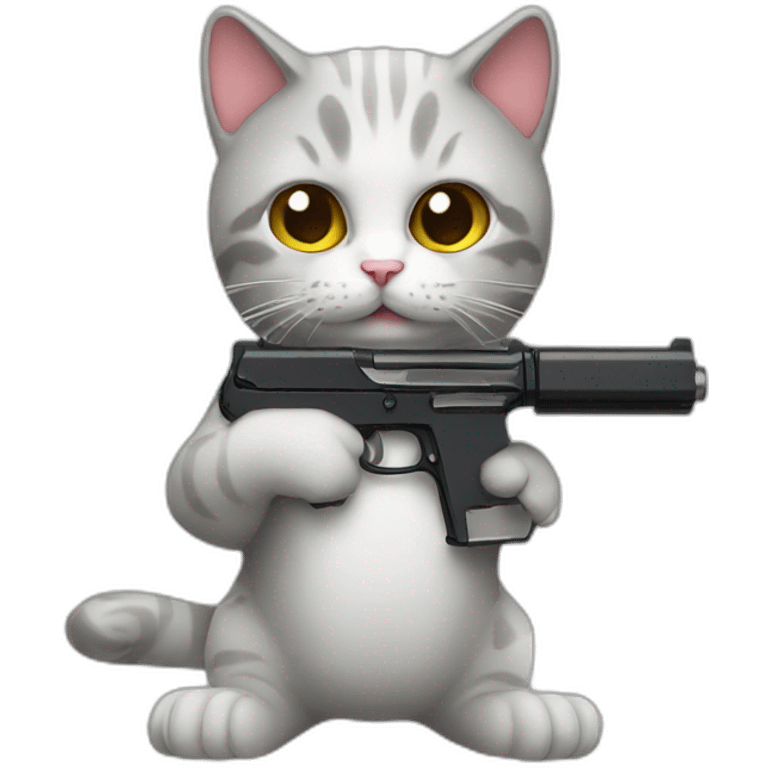 Cat with a gun emoji