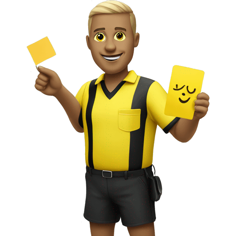 smiley referee showing yellow card emoji