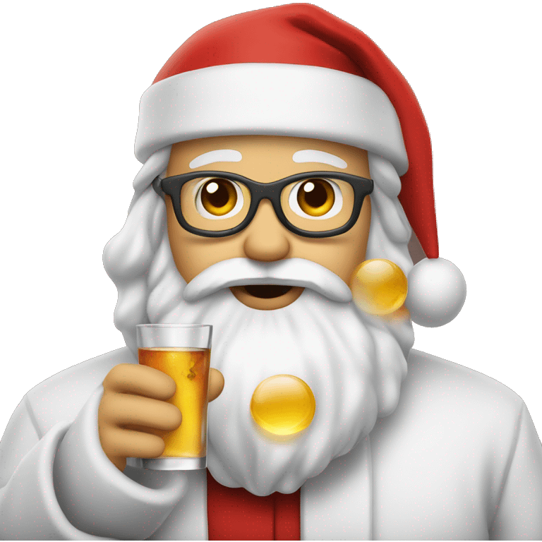 Santa with vodka emoji