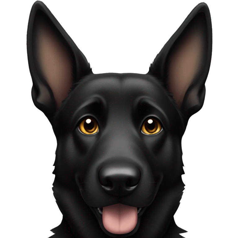 Black German Shepherd with flexed ear  emoji