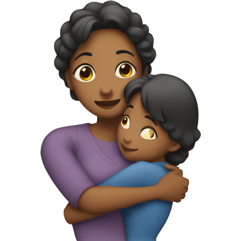 Hug mother and daughter  emoji