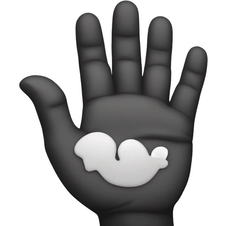 black hand to hand emoji