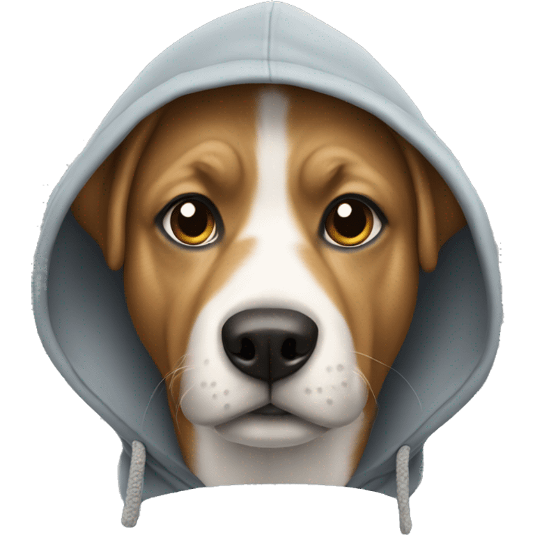 Dog wearing a hoodie emoji