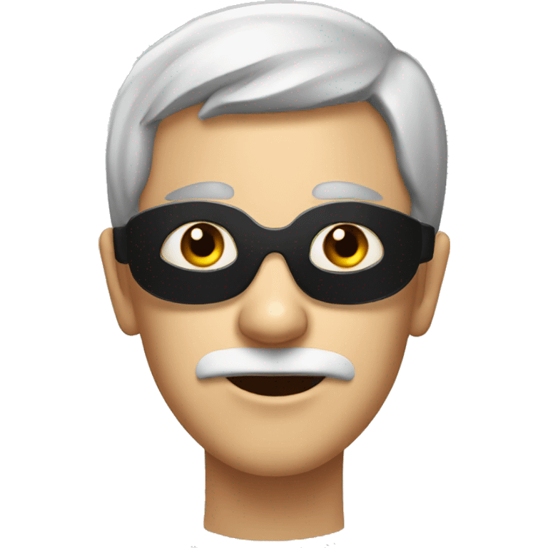 grey haired boy with black eye patch portrait emoji