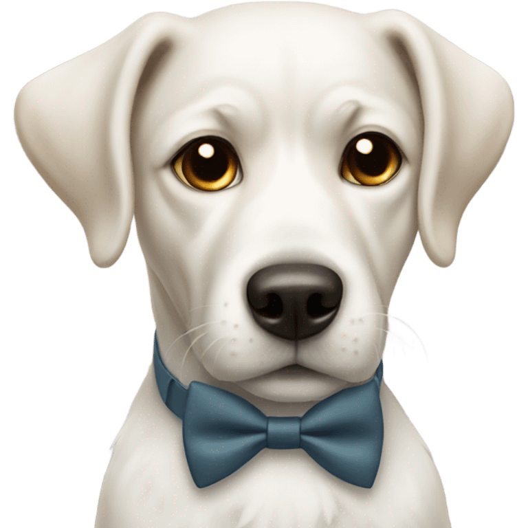 White dog with bow tie  emoji