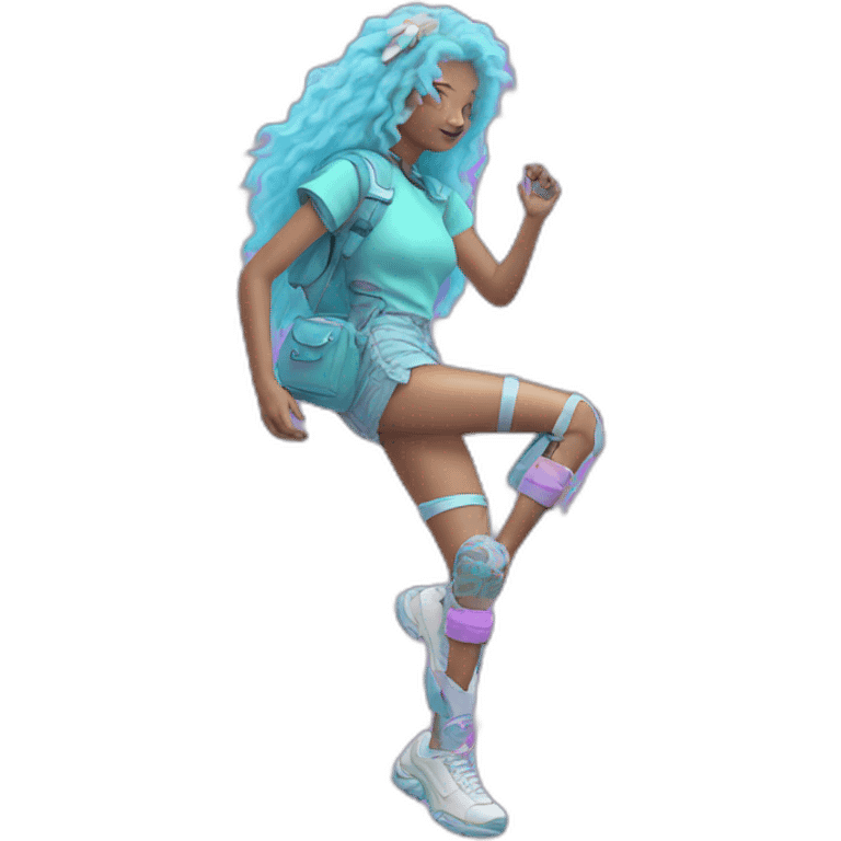 Vaporwave person with prosthetic leg  emoji