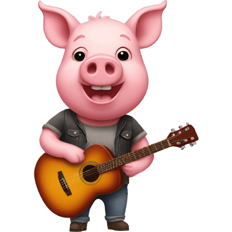 Pig with guitar  emoji