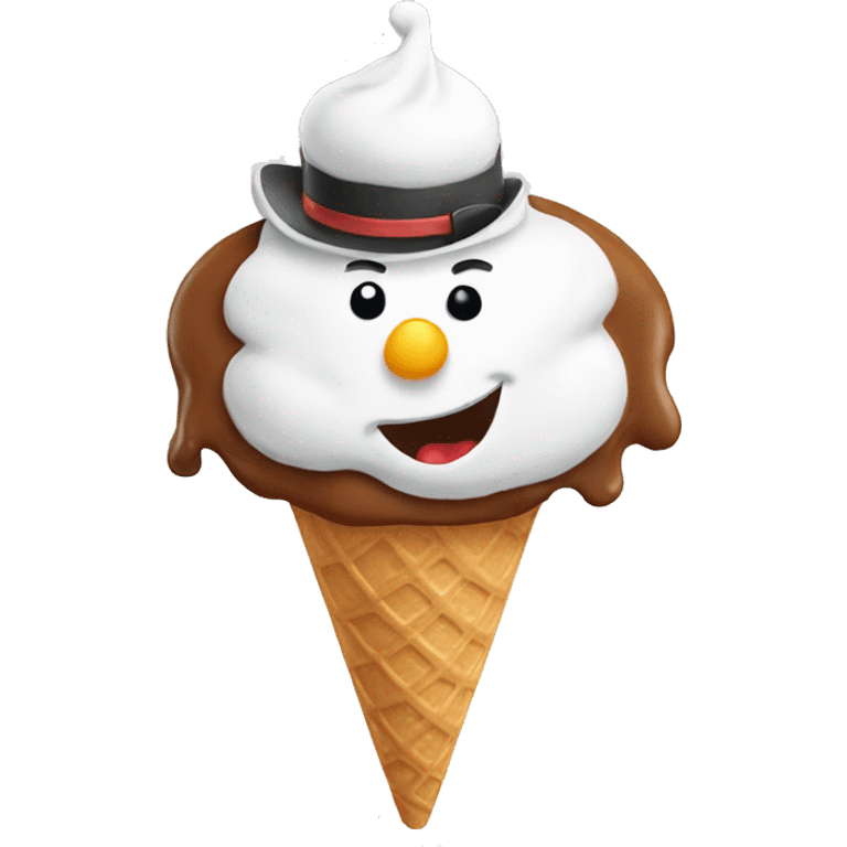 Snowman ice cream emoji