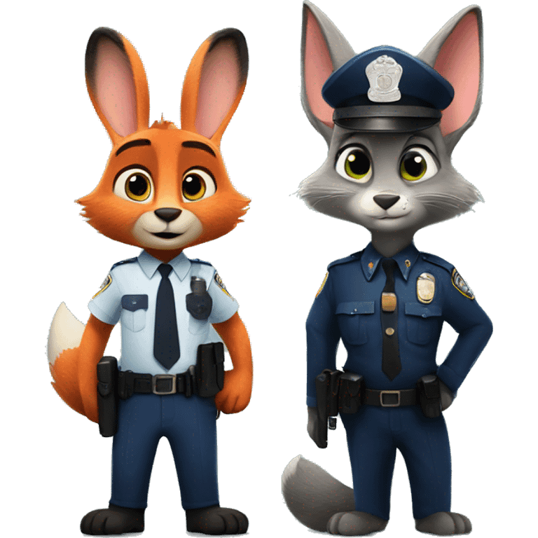 Zootopia cop rabbit and fox emoji