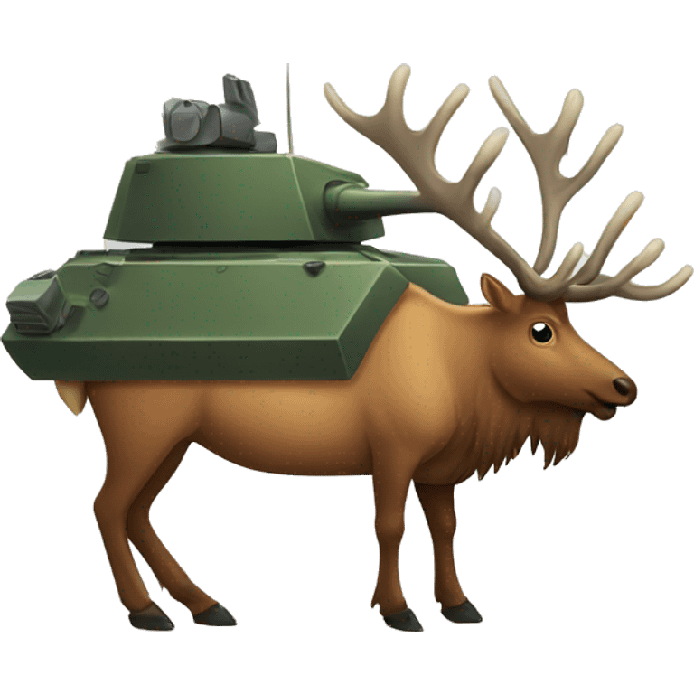 elk in a tank cartoon style emoji