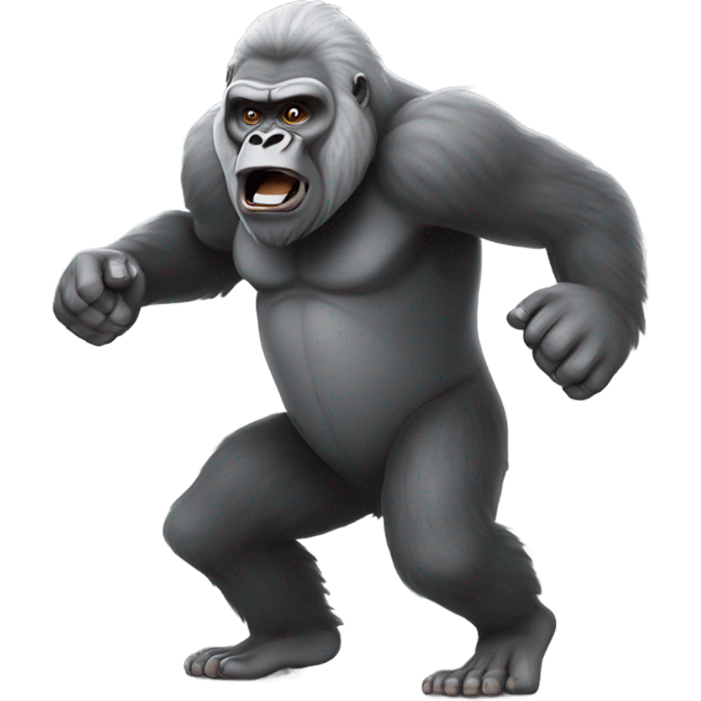 Old Gorilla playing football emoji