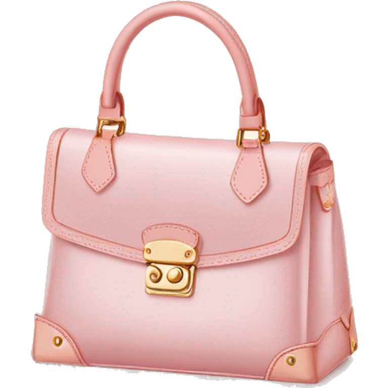 White Designer Louis Vuitton bag with light pink monogram and trim emoji