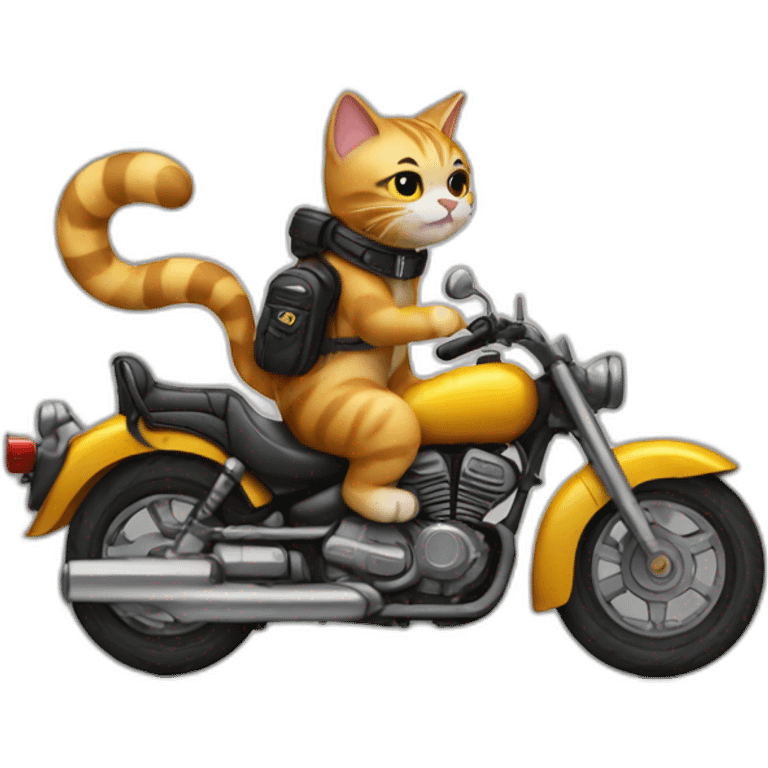 cat on motorcycle emoji