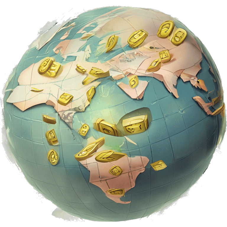 Emoji exchange currency  business  countain images of  currencies euro dollars pound russian currency and chiness currency  moving on world ball  emoji