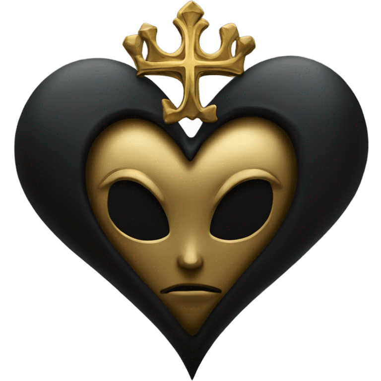 gothic black and gold holy heart emoji