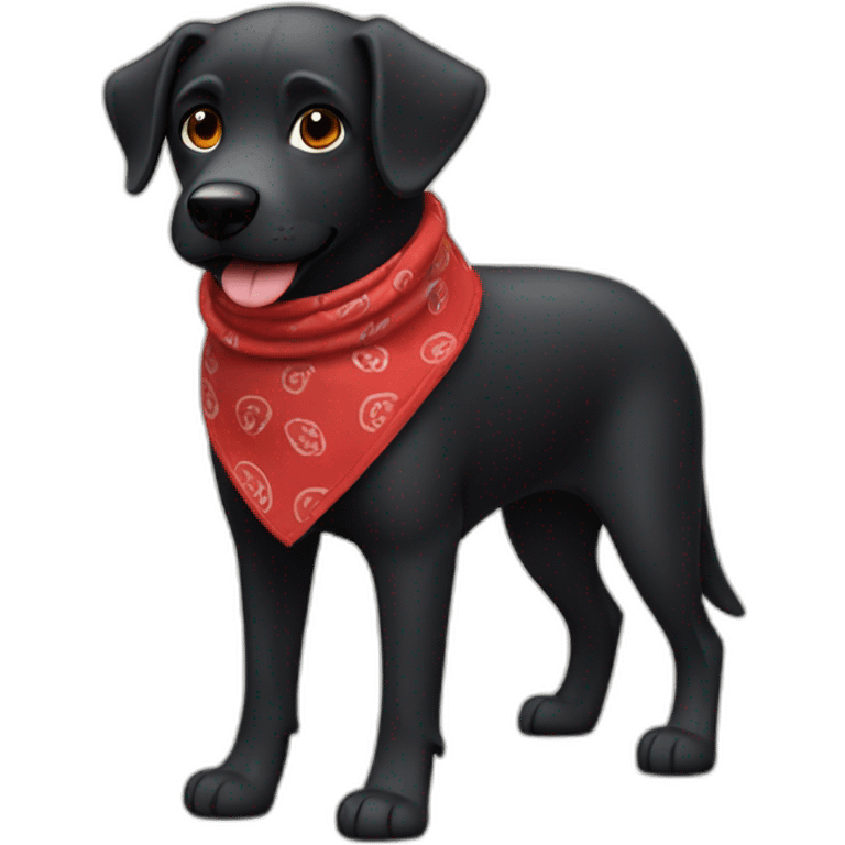 black-dog-with-red-bandana-around-its-neck emoji