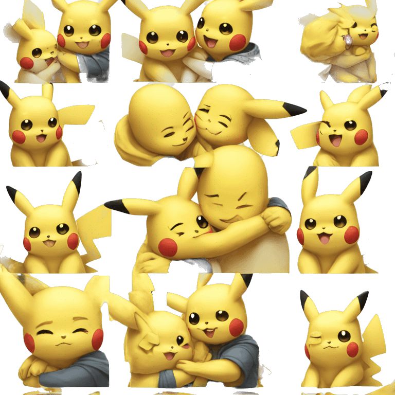 Pikachu hug a girl  emoji