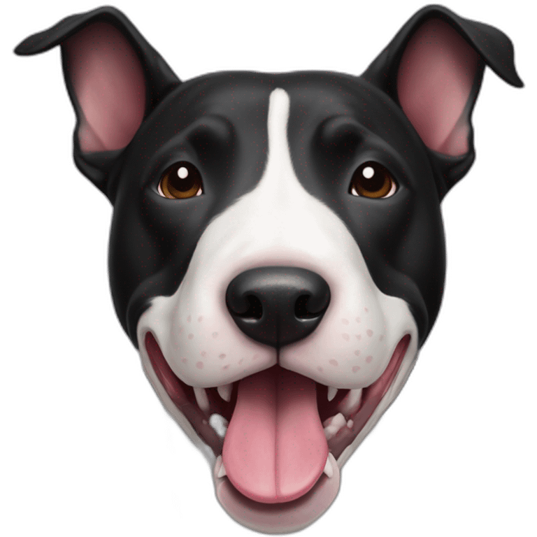 black bull terrier with tongue emoji