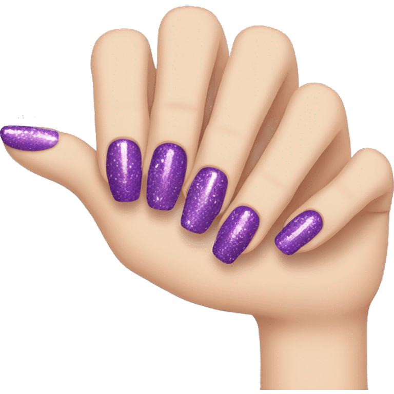  hand with purple sparkly nails emoji