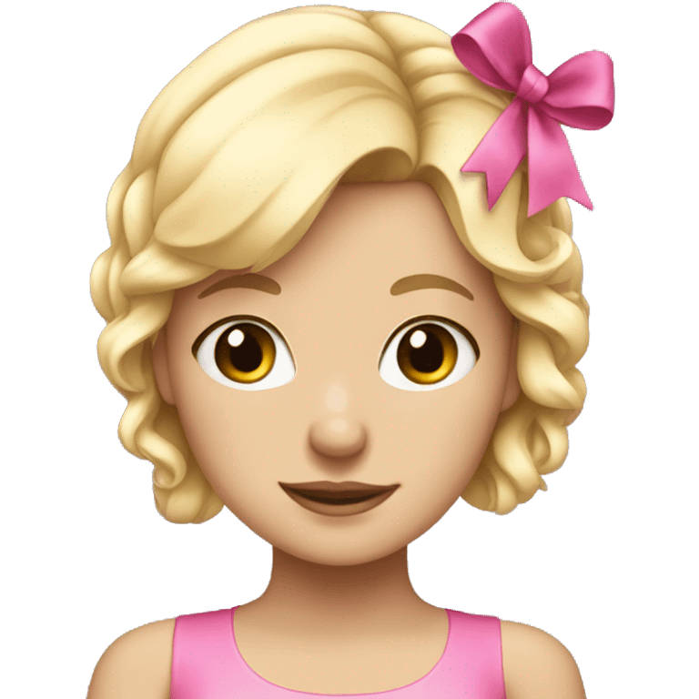 Blonde girl wearing a pink bow  emoji