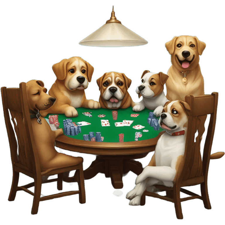 Dogs playing poker  emoji