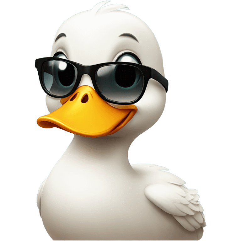 Cute Duck with sunglasses emoji