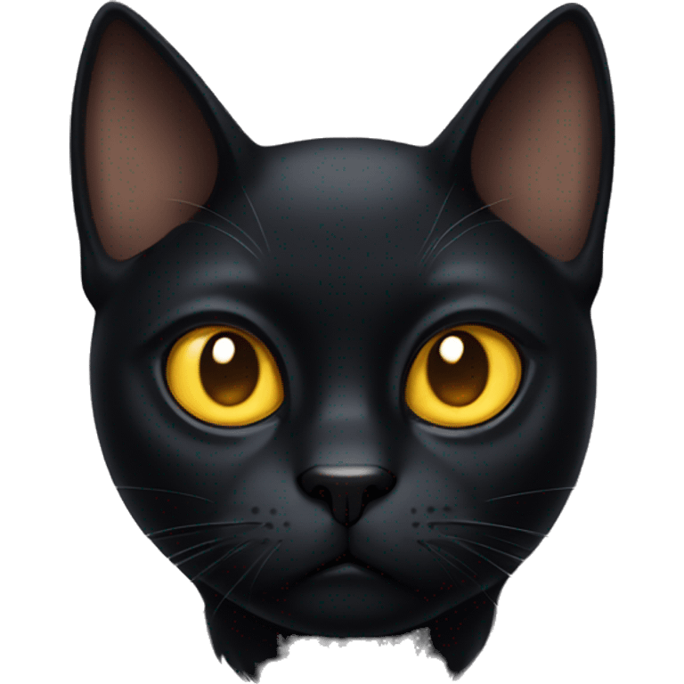 black cat with golden eyes scowling emoji