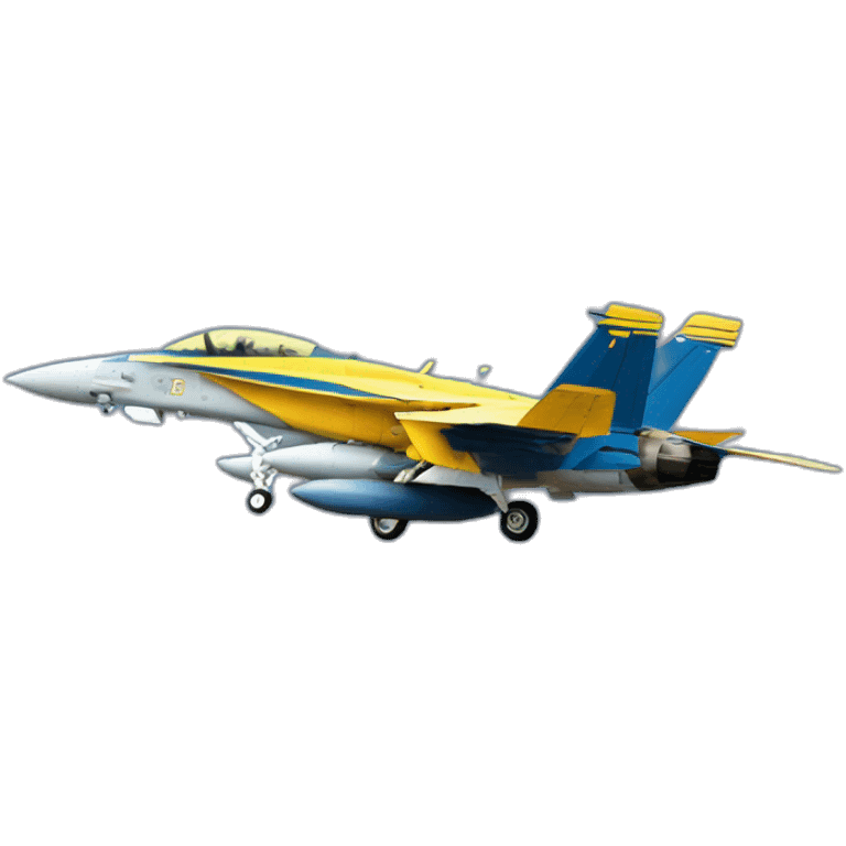 F-18 super hornet blue and yellow emoji