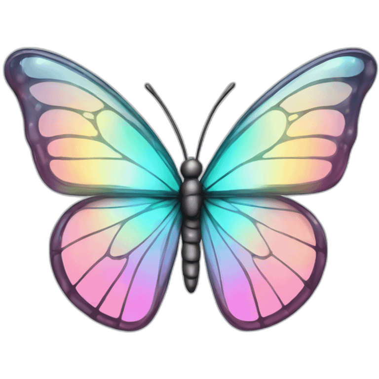 Sparkly glossy Pastel iridescent glass crystal butterfly emoji