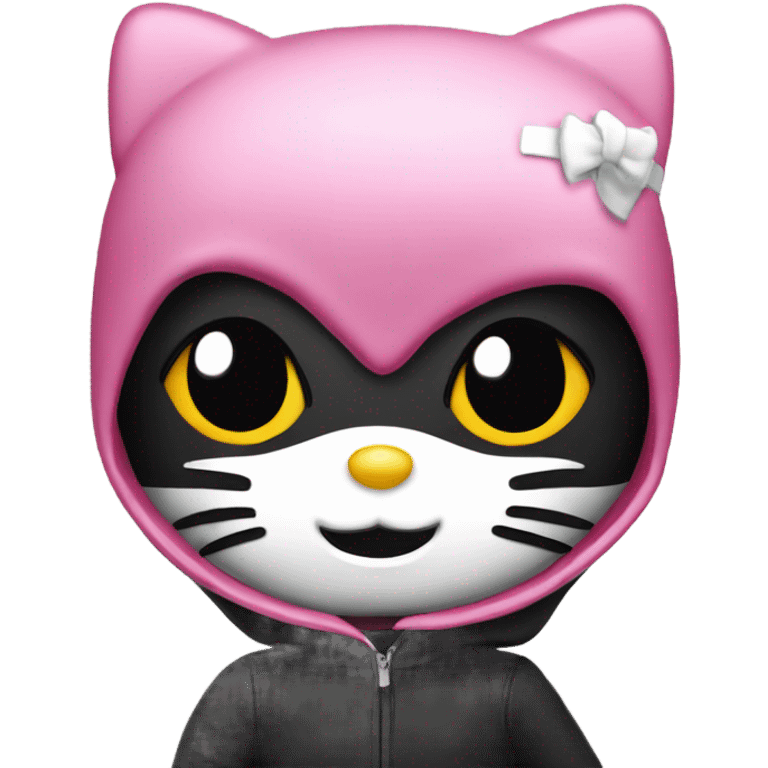 Hello kitty with black balaclava  emoji