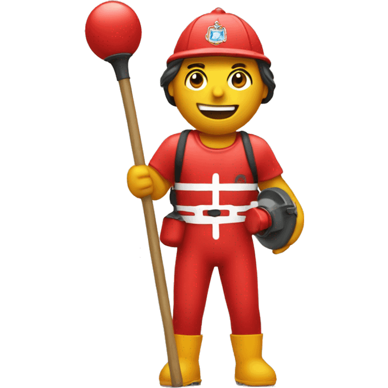 a lifeguard holding a plunger emoji